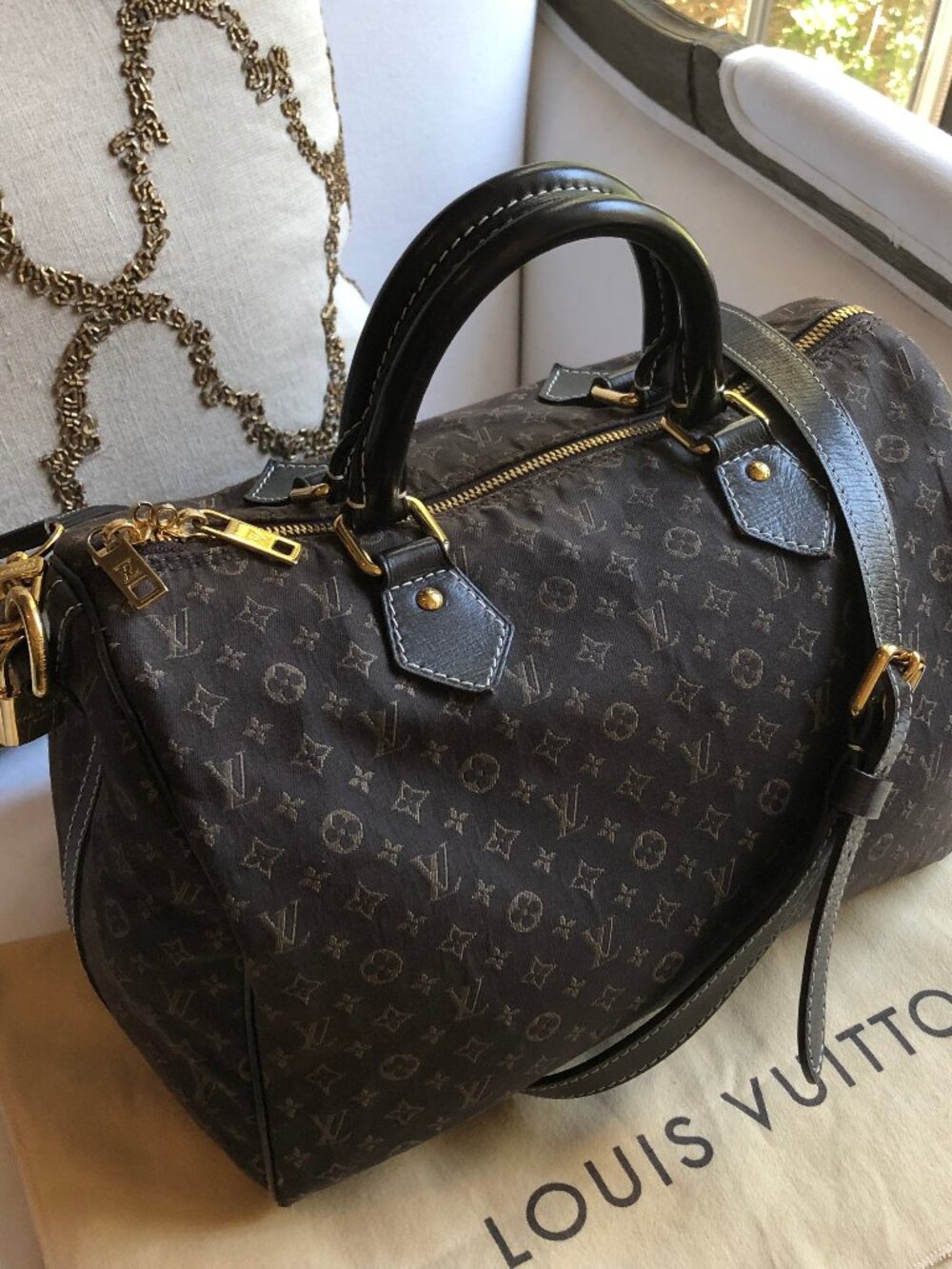 LOUIS VUITTON Idylle Speedy Bandouliere 30 Fusain Monogram Bag